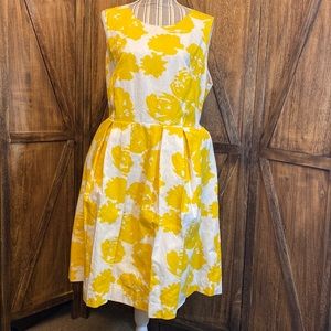 Talbots Petite Women’s Cotton Yellow & White Sleeveless Dress. Size 18WP